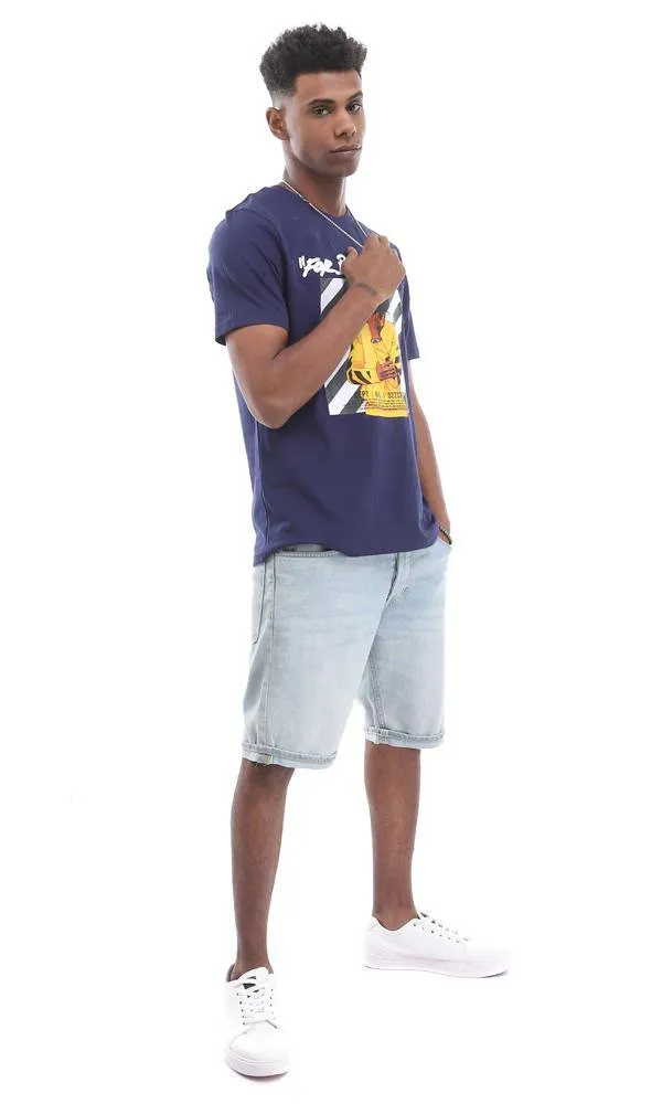 95231 Men Short Sleeve Navy Blue T-Shirt & Crew Neck