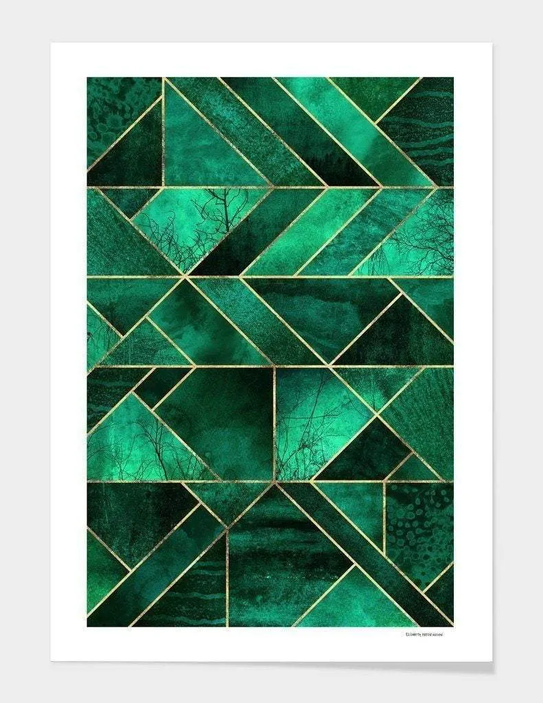 Abstract Nature - Emerald Green Leggings