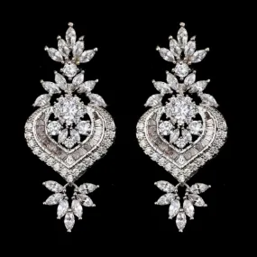 Amanda Bold Statement Earrings With Bevel Cubic Zirconia Clusters