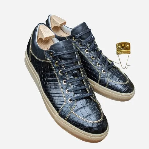 Ascot Sneakers - Black Crocodile