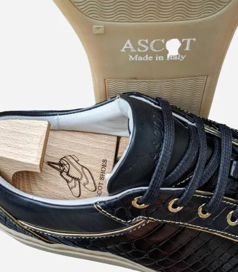 Ascot Sneakers - Black Crocodile