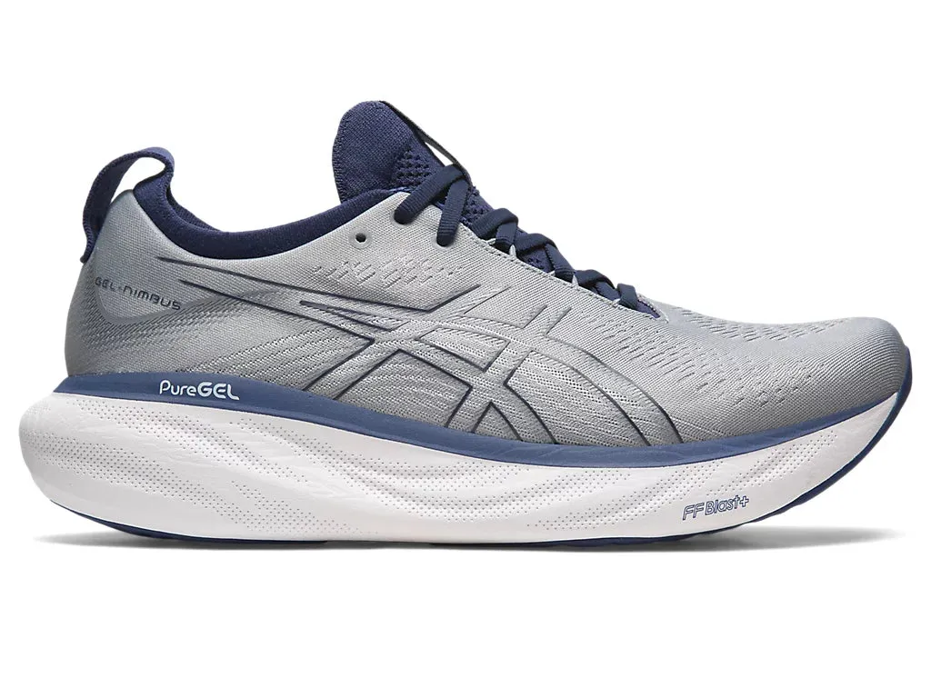 Asics Mens Gel Nimbus 25 Wide- Sheet Rock/Indigo Blue (1011B625-021)