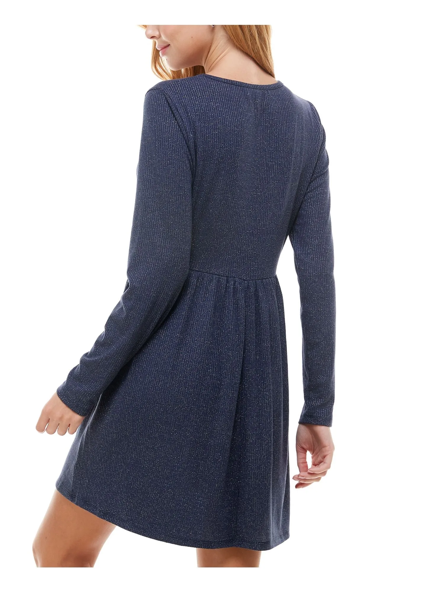 BEBOP Womens Long Sleeve Crew Neck Short Fit   Flare Dress