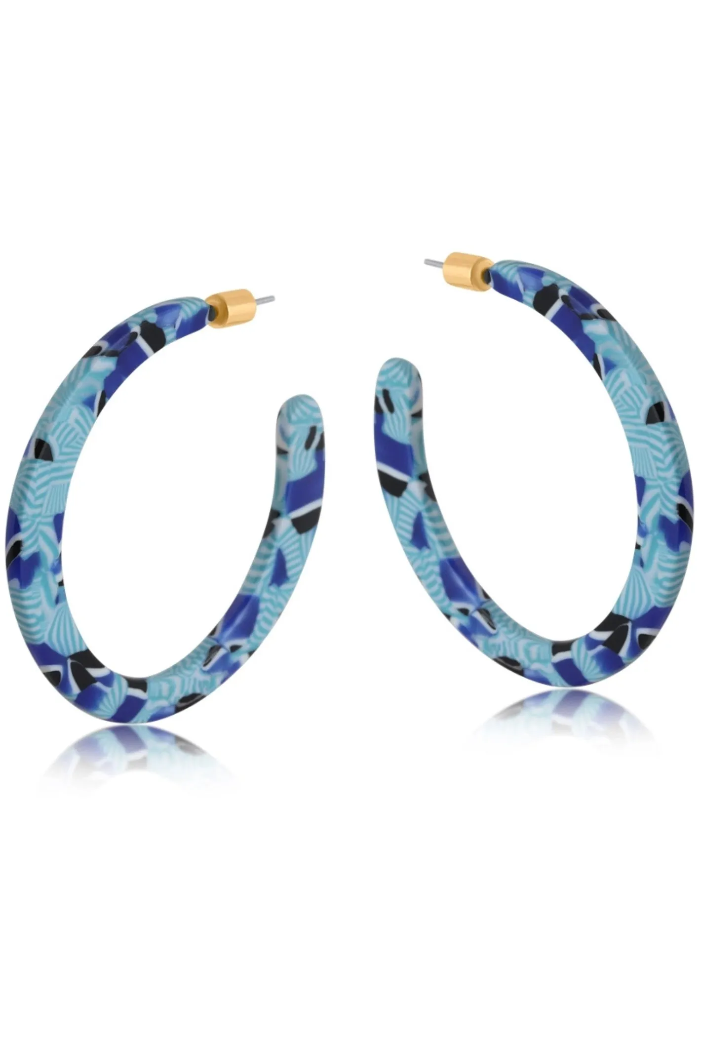 Big Metal 3061 Emma Resin Statement Cut Out Hoop Earrings