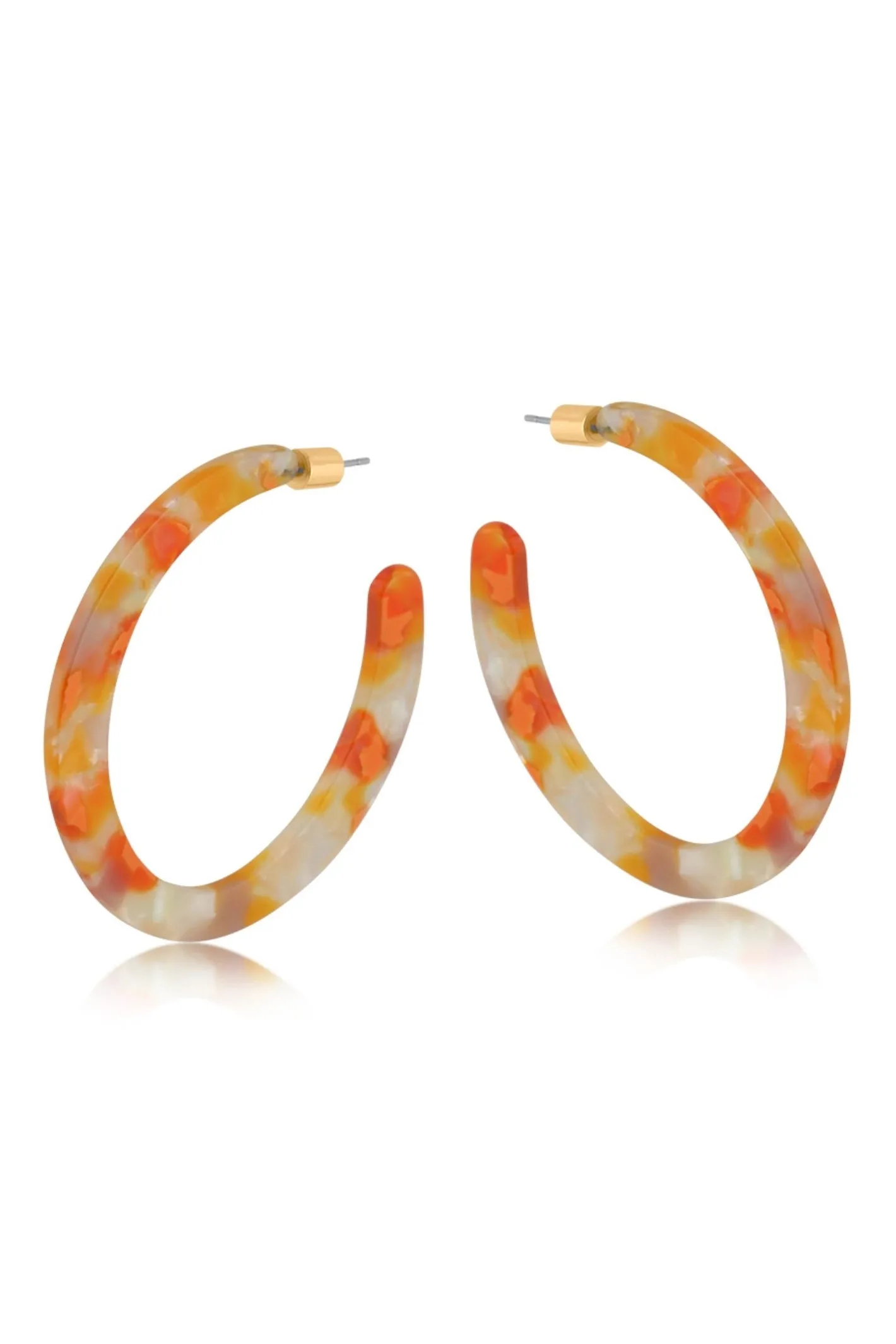 Big Metal 3061 Emma Resin Statement Cut Out Hoop Earrings