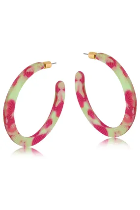 Big Metal 3061 Emma Resin Statement Cut Out Hoop Earrings