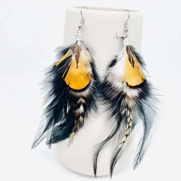Black Feather Earrings