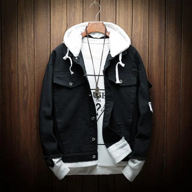 Casual Hooded Denim Jackets Jean Coats