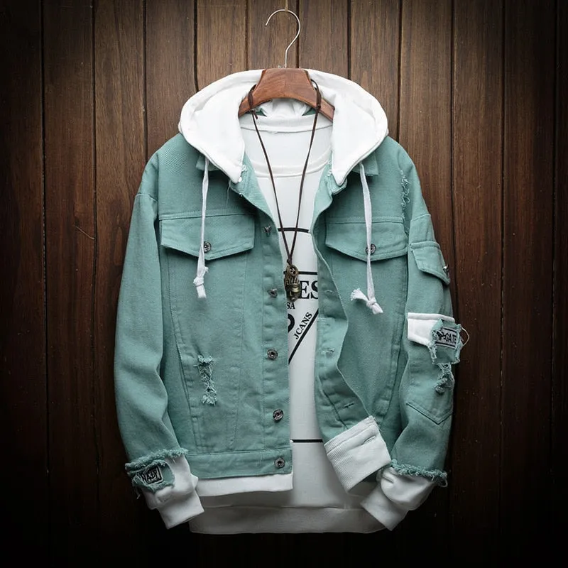 Casual Hooded Denim Jackets Jean Coats