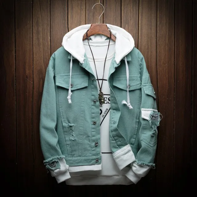 Casual Hooded Denim Jackets Jean Coats