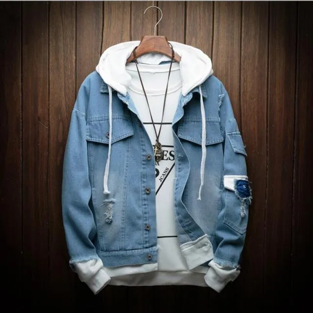 Casual Hooded Denim Jackets Jean Coats