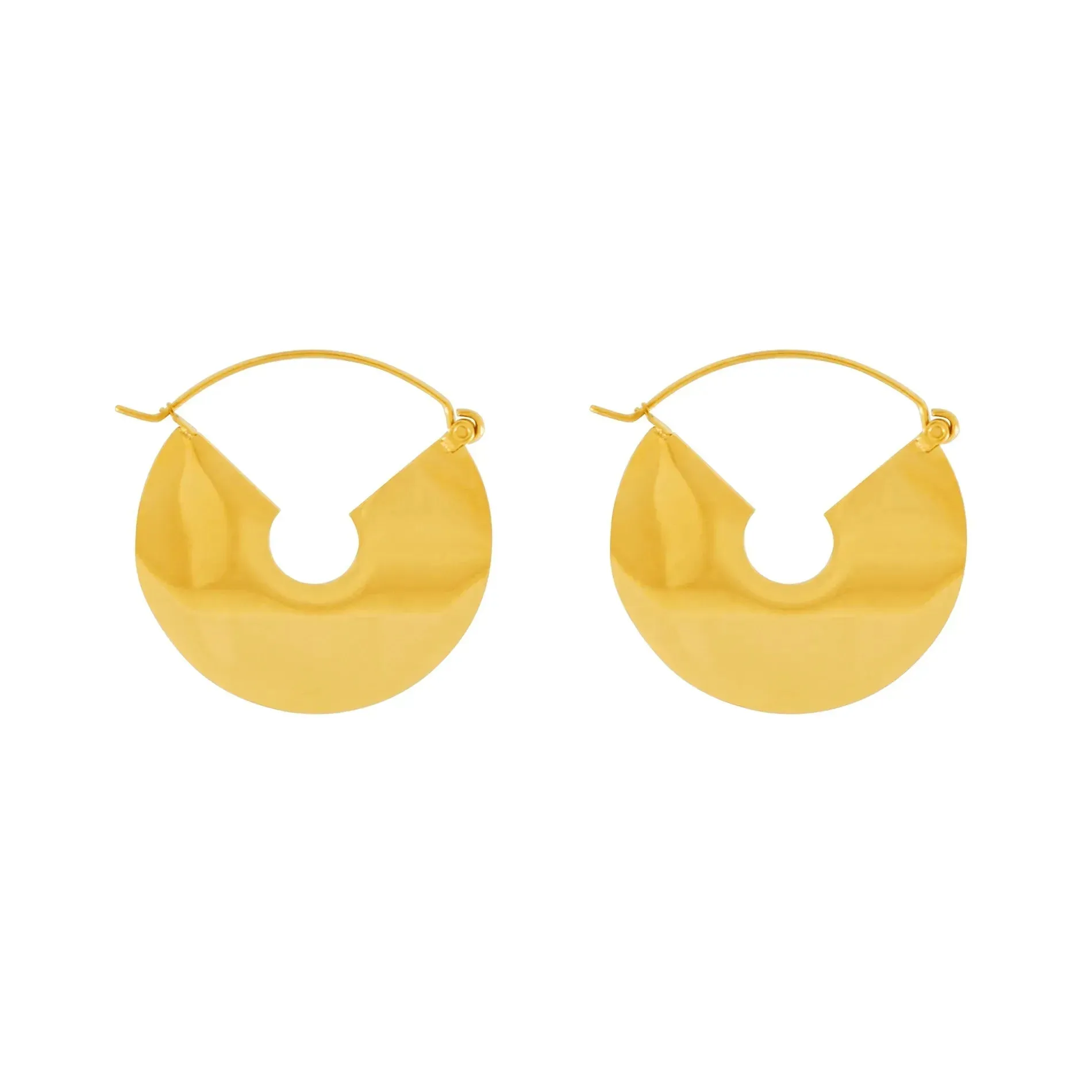 Courage Waterproof Flat Statement Earring 18 Carat Gold