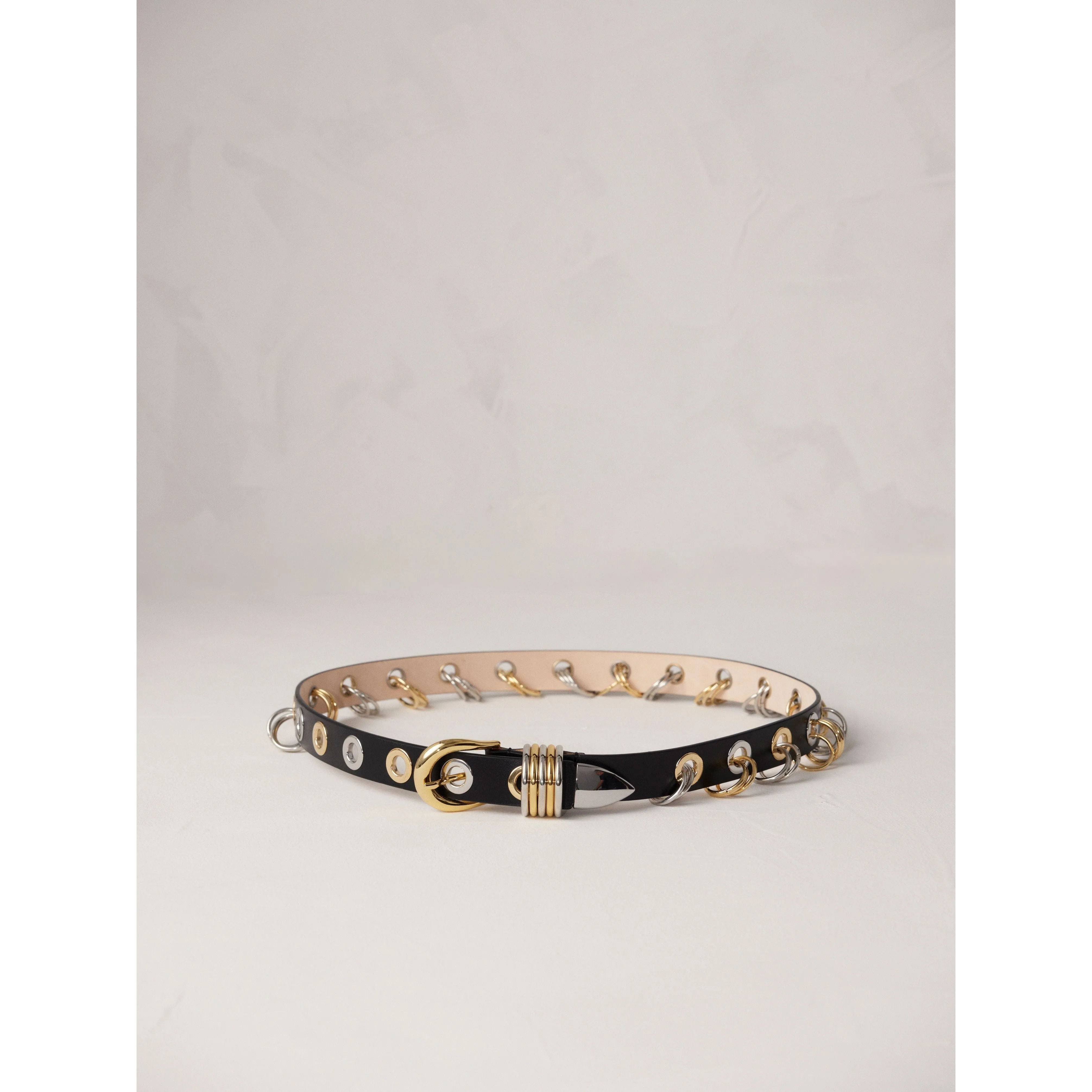 Déhanche Revenge Mixed Metal Belt Black Silver Gold