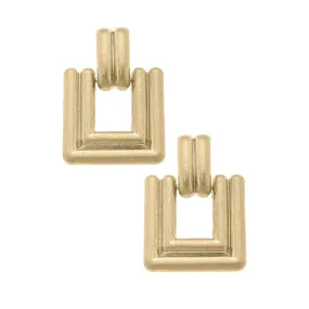 Dina Statement Square Door Knocker Earrings
