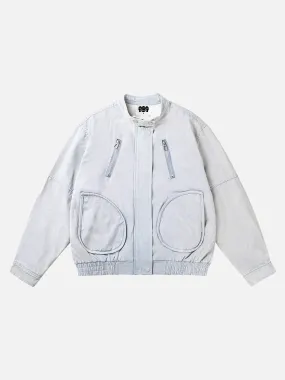 Disguisen American Street Style Washed Faded Short Jacket