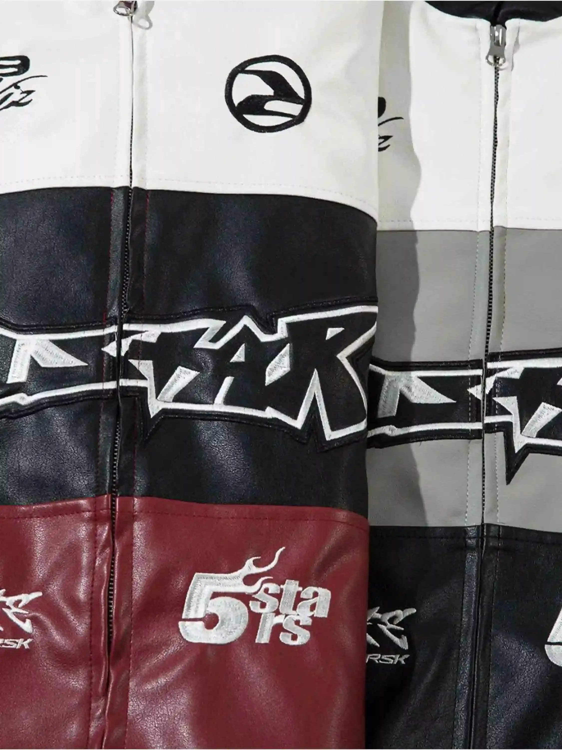 Disguisen Hip-Hop Street Style Stitching Pu Motorcycle Jacket