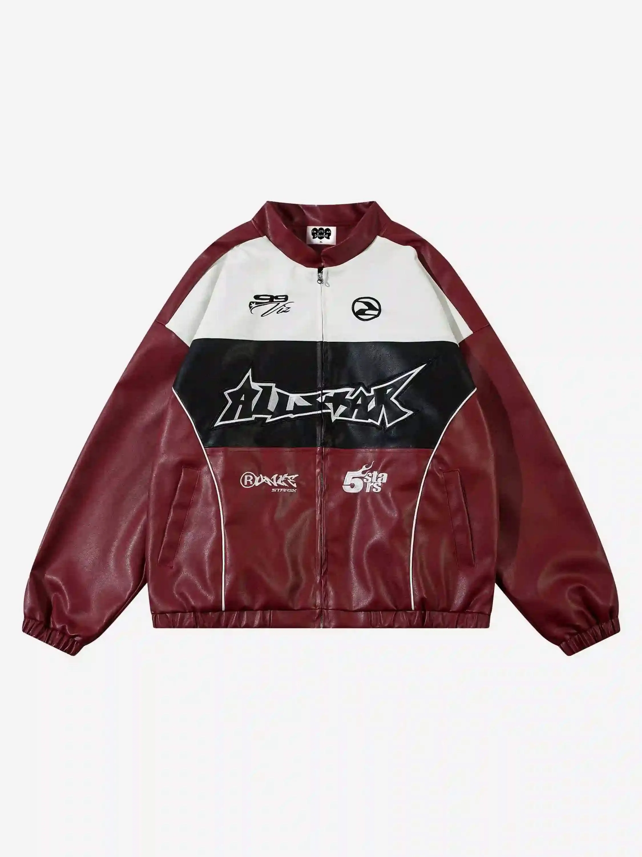 Disguisen Hip-Hop Street Style Stitching Pu Motorcycle Jacket