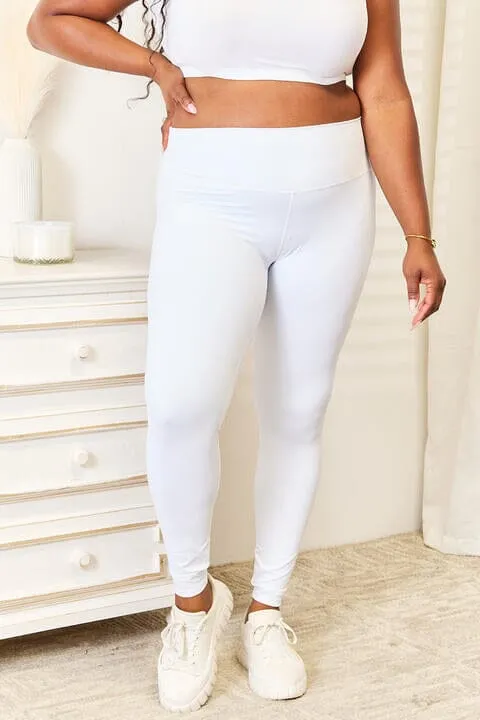Double Take Wide Waistband Sports Activewear Leggings