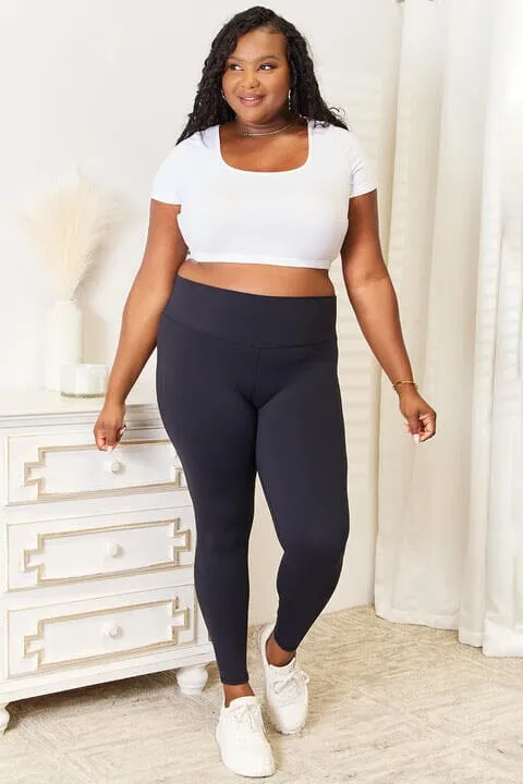 Double Take Wide Waistband Sports Activewear Leggings