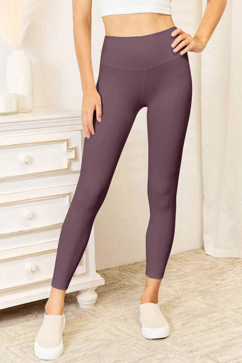 Double Take Wide Waistband Sports Activewear Leggings