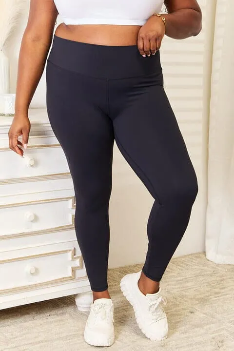 Double Take Wide Waistband Sports Activewear Leggings