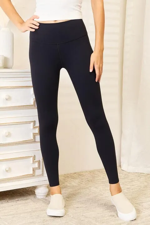 Double Take Wide Waistband Sports Activewear Leggings