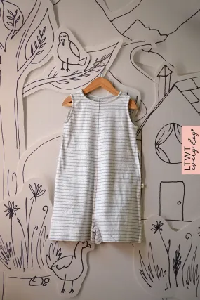 Everyday kids unisex jumpsuit in grey stripes