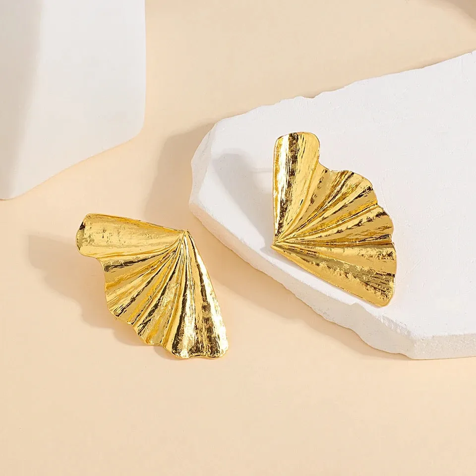 Fan Gold Leaf Earrings
