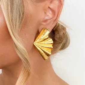 Fan Gold Leaf Earrings