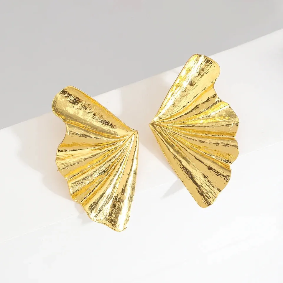 Fan Gold Leaf Earrings