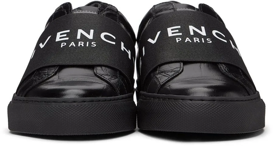 Givenchy Black Croc Elastic Urban Knots Sneakers