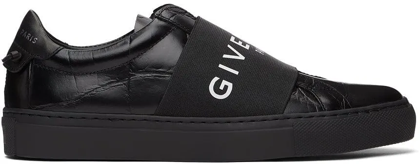 Givenchy Black Croc Elastic Urban Knots Sneakers