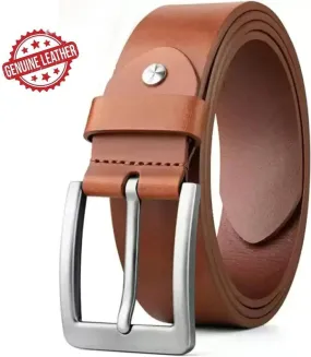 GOUS Men Party, Evening, Casual, Formal Tan Genuine Leather Belt