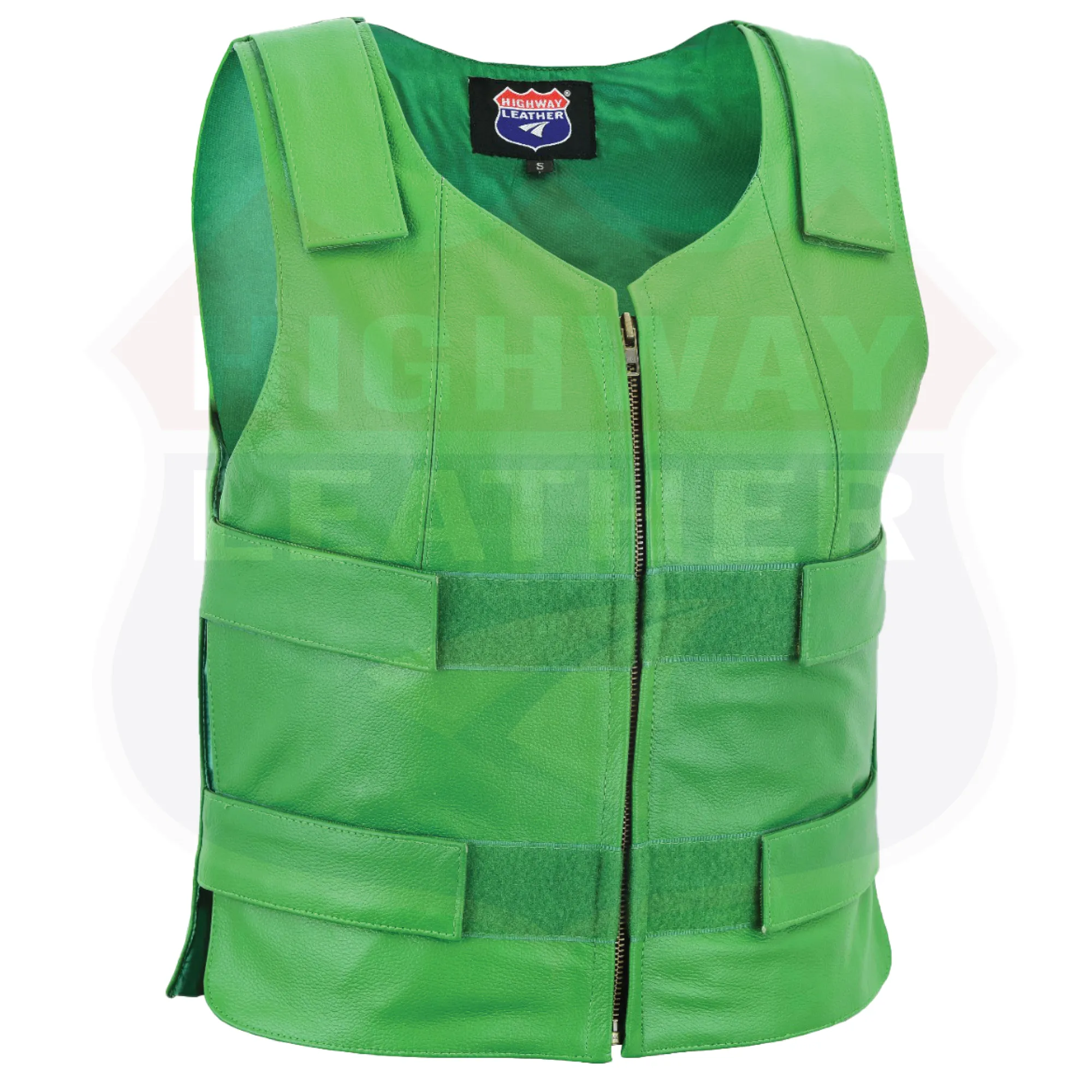 Green bulletproof leather vest - Women/Ladies