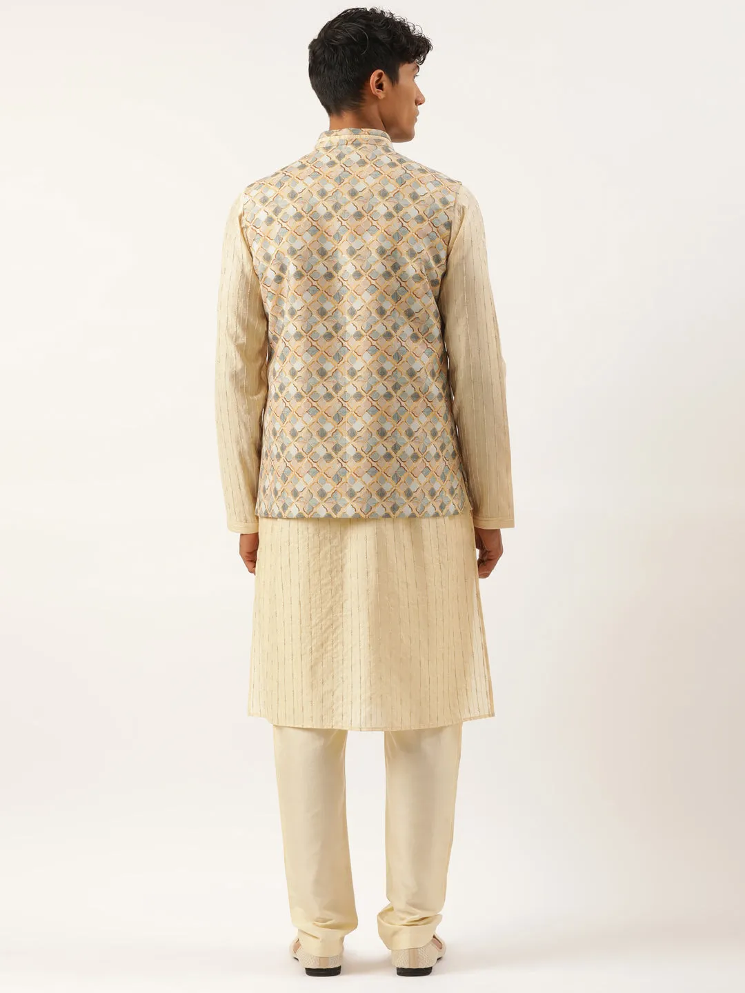 Grey and Beige Printed Jacket
