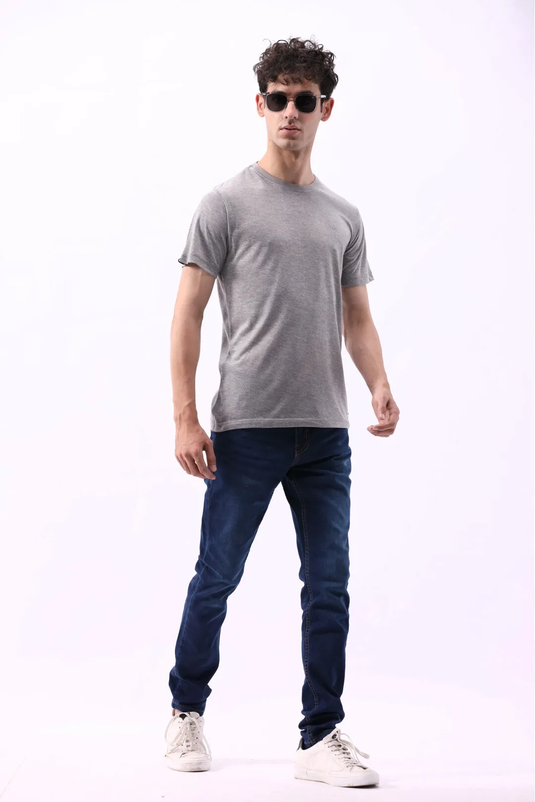 HEATHER GRAY CREW T-SHIRT