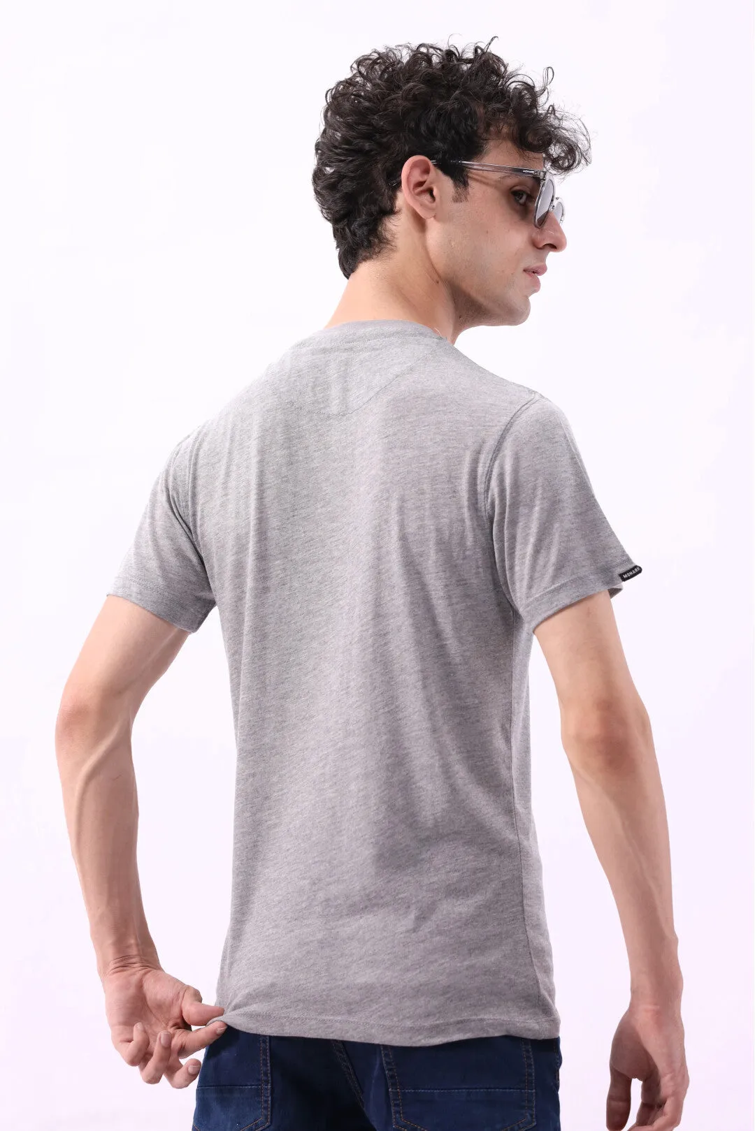 HEATHER GRAY CREW T-SHIRT