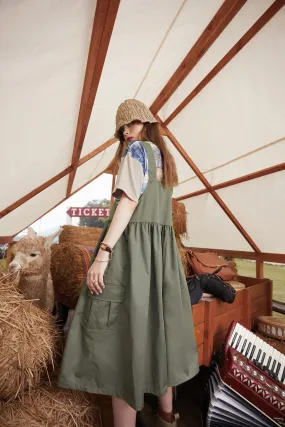 High Waist Casual Vintage Overall Boho Dress