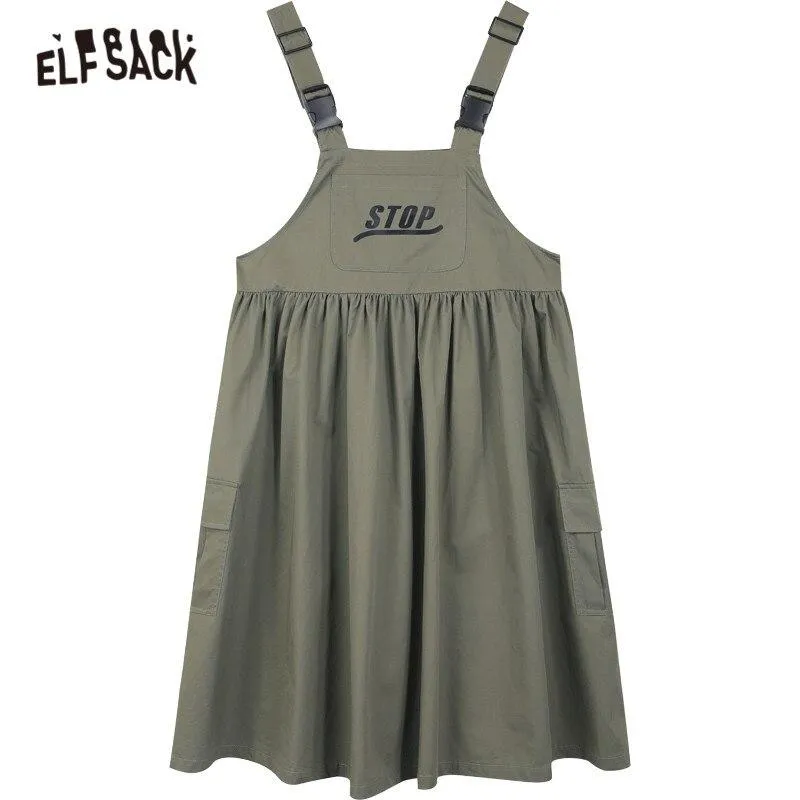 High Waist Casual Vintage Overall Boho Dress