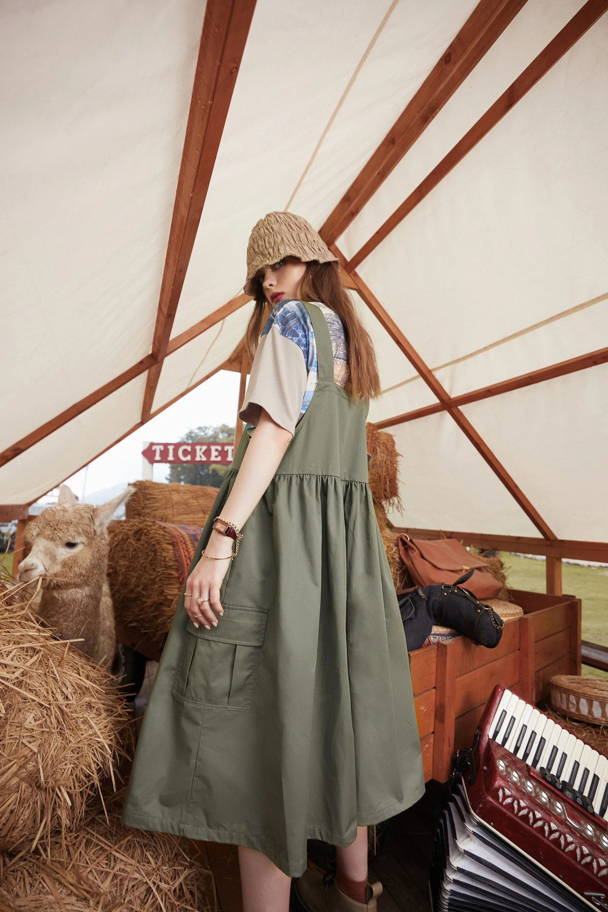 High Waist Casual Vintage Overall Boho Dress