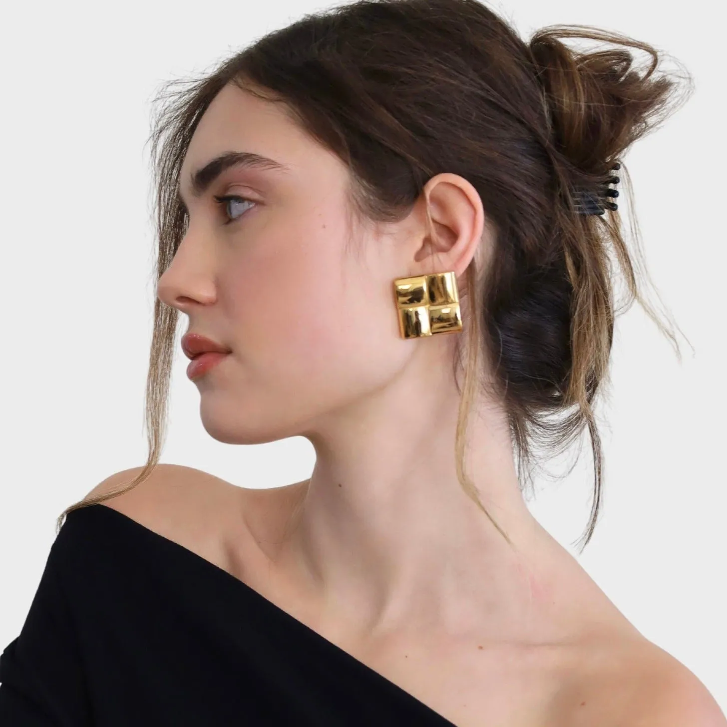 Laurent Oversized Square Statement Earrings