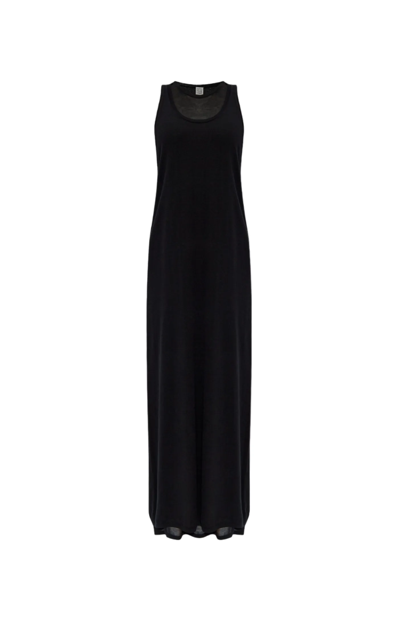 Layered knit tank dress black
