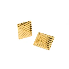 LINED SQUARE GOLDEN EARRINGS