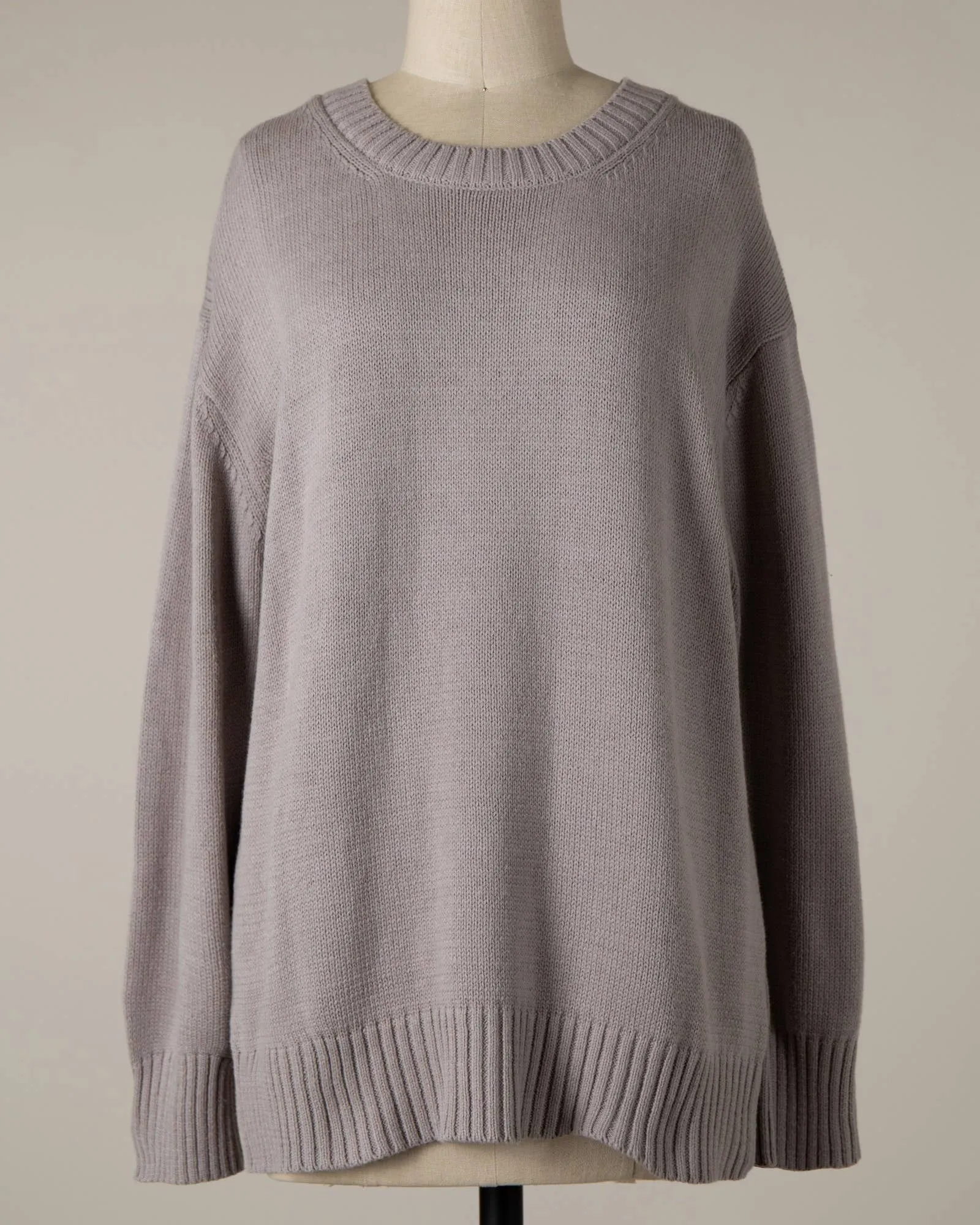 Lyla Cable Knit Ribbed Soft Pullover Sweater - Silver
