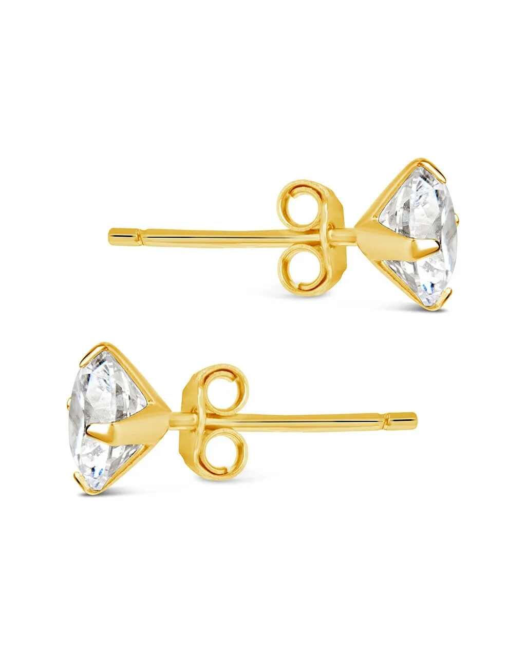 Men's Sterling Silver 6mm Statement CZ Stud Earrings
