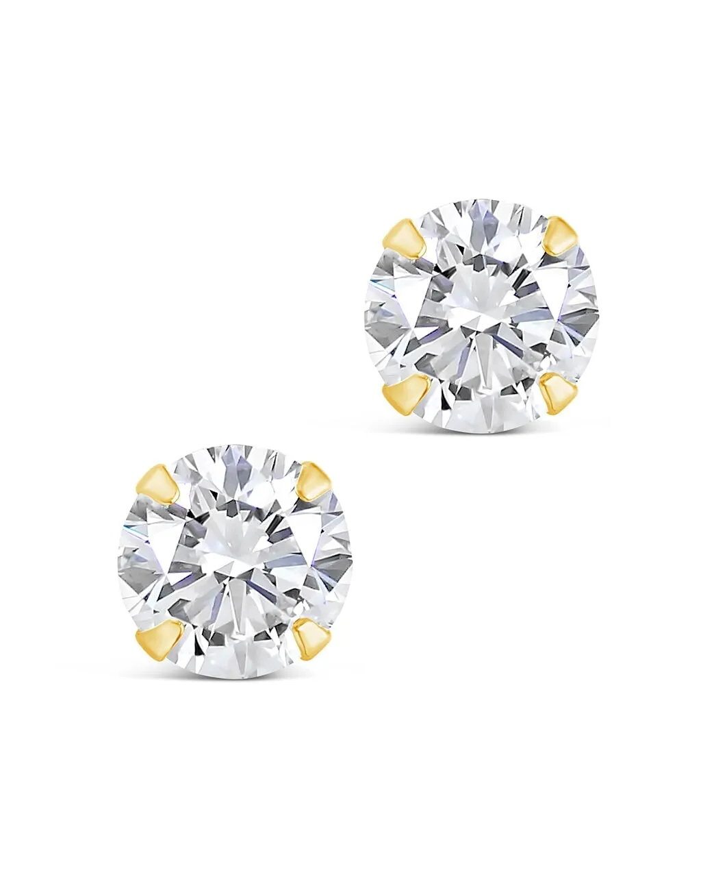 Men's Sterling Silver 6mm Statement CZ Stud Earrings