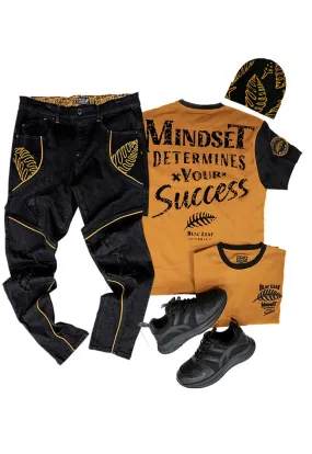 Mindset Determines Success Shirt Bundle, Denim Jeans, and Beanie (Sneakers Not Included)