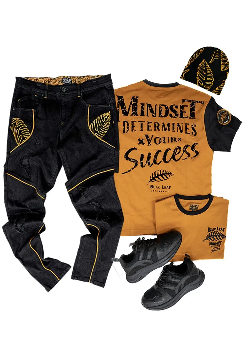 Mindset Determines Success Shirt Bundle, Denim Jeans, and Beanie (Sneakers Not Included)