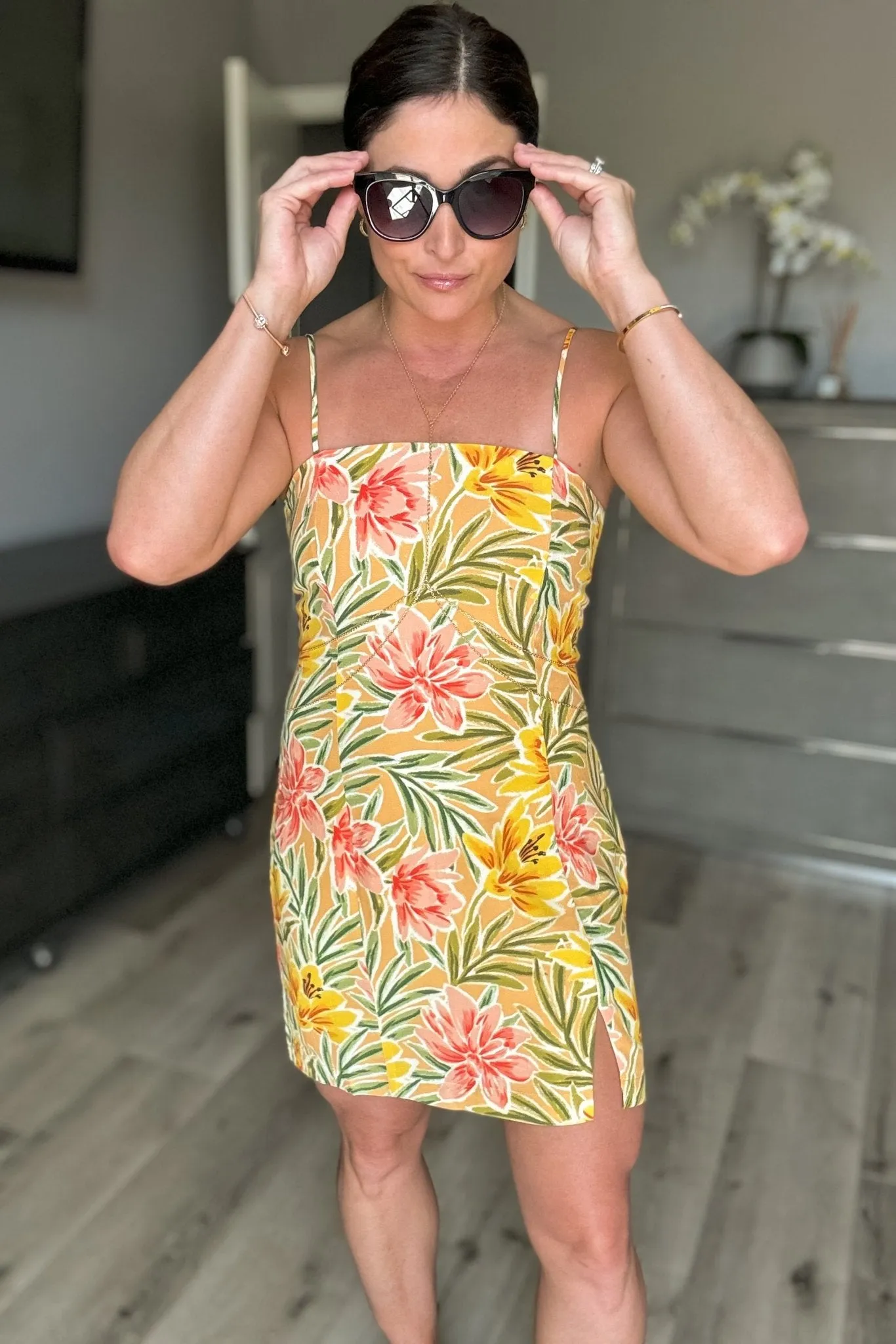 Mini Women's Summer Dresses | Tan Multi