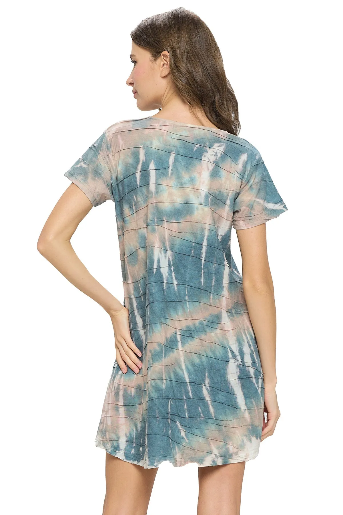 Mocha Dress Tie Dye Textured Fabric